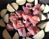 茄子と鶏のパスタ バジルの香り作り方3写真