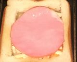 くり抜き食パンの卵チーズハムトースト作り方6写真