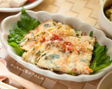 ふんわりとろとろ⁂山芋とニラのお焼き作り方5写真