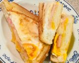 くり抜き食パンの卵チーズハムトースト作り方11写真