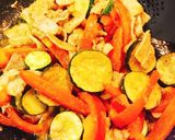 ズッキー二&赤パプリカの豚肉カレー炒め☆作り方7写真