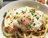 カリカリのベーコンエッグうどん作り方6写真