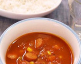 トマトとソーセージの簡単スープカレーライス作り方4写真