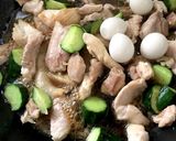 鶏肉とうずらとキュウリのさっぱり煮込み♪作り方7写真