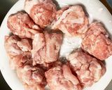 豚こま団子と野菜大葉の甘辛梅だれ炒め作り方1写真