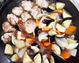 豚こま団子と野菜大葉の甘辛梅だれ炒め作り方10写真