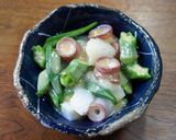 たことオクラの酢味噌和え作り方2写真