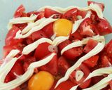 トマトと卵のにんにく•マヨネーズ焼き作り方2写真