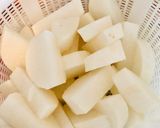 アメリカ★大根と牛ひきのしょうが風味煮物作り方1写真