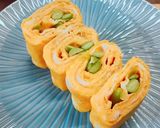 お弁当に！枝豆たくさん玉子焼き作り方8写真