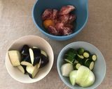 酢豚風ナスとズッキーニのケチャップ炒め作り方1写真