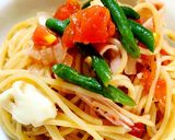 フライパンだけでトマトとチーズのパスタ作り方5写真