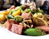 白キクラゲと夏野菜のネバコリ和風パスタ作り方7写真