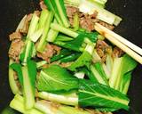 タイ風牛肉と小松菜のオイスターソース炒め作り方5写真