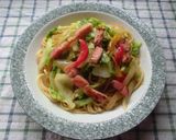 キャベツとベーコンの麺つゆパスタ♪作り方5写真