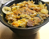 さんまの蒲焼と鯖の水煮缶の卵とじ丼作り方7写真