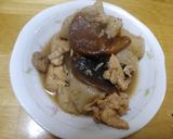 鶏肉とこんにゃく、しいたけの煮物作り方6写真