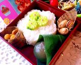 中学生 女子弁当 唐揚げ 梅型作り方2写真