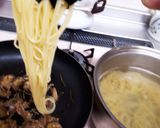 ナスとエノキのみりん醤油パスタ作り方4写真