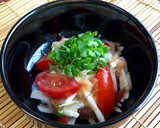 "夏にさっぱり" 長芋・トマトの梅肉和え作り方3写真