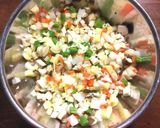細かく切った残り野菜のお味噌汁作り方1写真