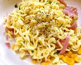 インスタントカルボナーラ風冷やしラーメン作り方4写真