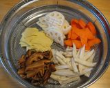 ★たっぷり根野菜とゆばのあんかけ蕎麦★作り方1写真