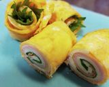 ハムチーズと大葉のくるくる卵焼き作り方6写真