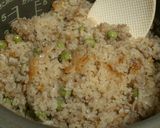 焦がしマヨの豆そぼろ炊き込みご飯ღ作り方6写真