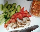 キムチ炒めで冷やし麺作り方1写真