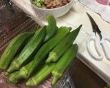 レンジで簡単コンビーフハッシュおくら丼作り方4写真