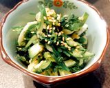 糖質制限★セリときゅうりの胡麻味噌和え作り方9写真