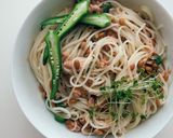 納豆オクラのねばねばうどんwithツナ缶作り方6写真