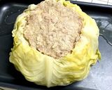 挽肉たっぷりまるごとキャベツ蒸し作り方8写真