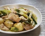 ネギと鶏肉の塩肉じゃが作り方8写真