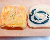 朝ごはんに！卵と明太子のサンドイッチ作り方8写真