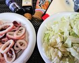 イカとキャベツのペッパーオイマヨソテー作り方1写真