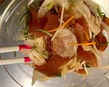 すき焼きのたれとドレッシングでアヒポケ作り方2写真