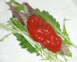 トマトソースと鯵刺しの生春巻き♪作り方2写真