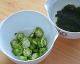 糸寒天のオクラスープ作り方1写真