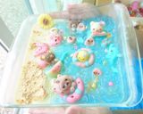 夏☆海と砂浜ゼリー♥️レンジで簡単＊*作り方17写真