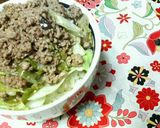 ✿シャッキリレタスに❀ひき肉の✿ソース丼作り方5写真