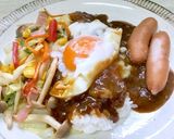 1人ランチに♬野菜炒めとカレーのプレート作り方4写真