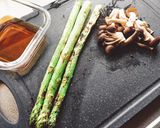 アスパラとしめじの焼きお浸し❤️作り方3写真