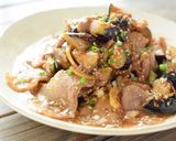茄子と豚バラ肉のガリバタ照り焼き作り方13写真