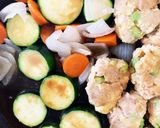 枝豆豚こま豆腐団子夏野菜おかか風味炒め煮作り方17写真