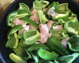 ピーマンと鶏ササミ肉のカツオ節炒め作り方3写真