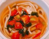 混ぜ込みわかめとトマトで、簡単うどん!作り方3写真