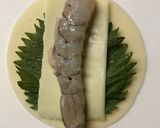 餃子の皮で、海老シソチーズ巻き作り方4写真
