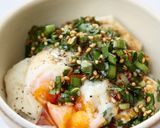簡単丼！！【豆腐と温玉のニラだれ丼】作り方2写真